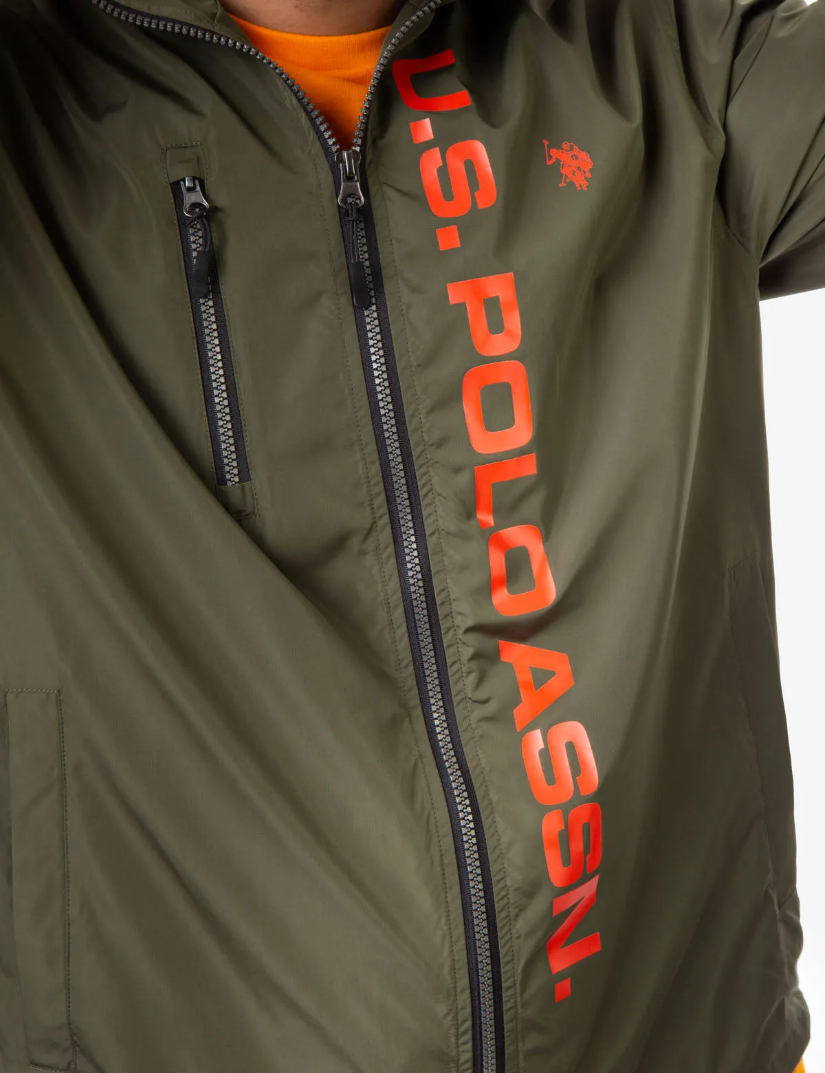 HOODED STRIPE WINDBREAKER