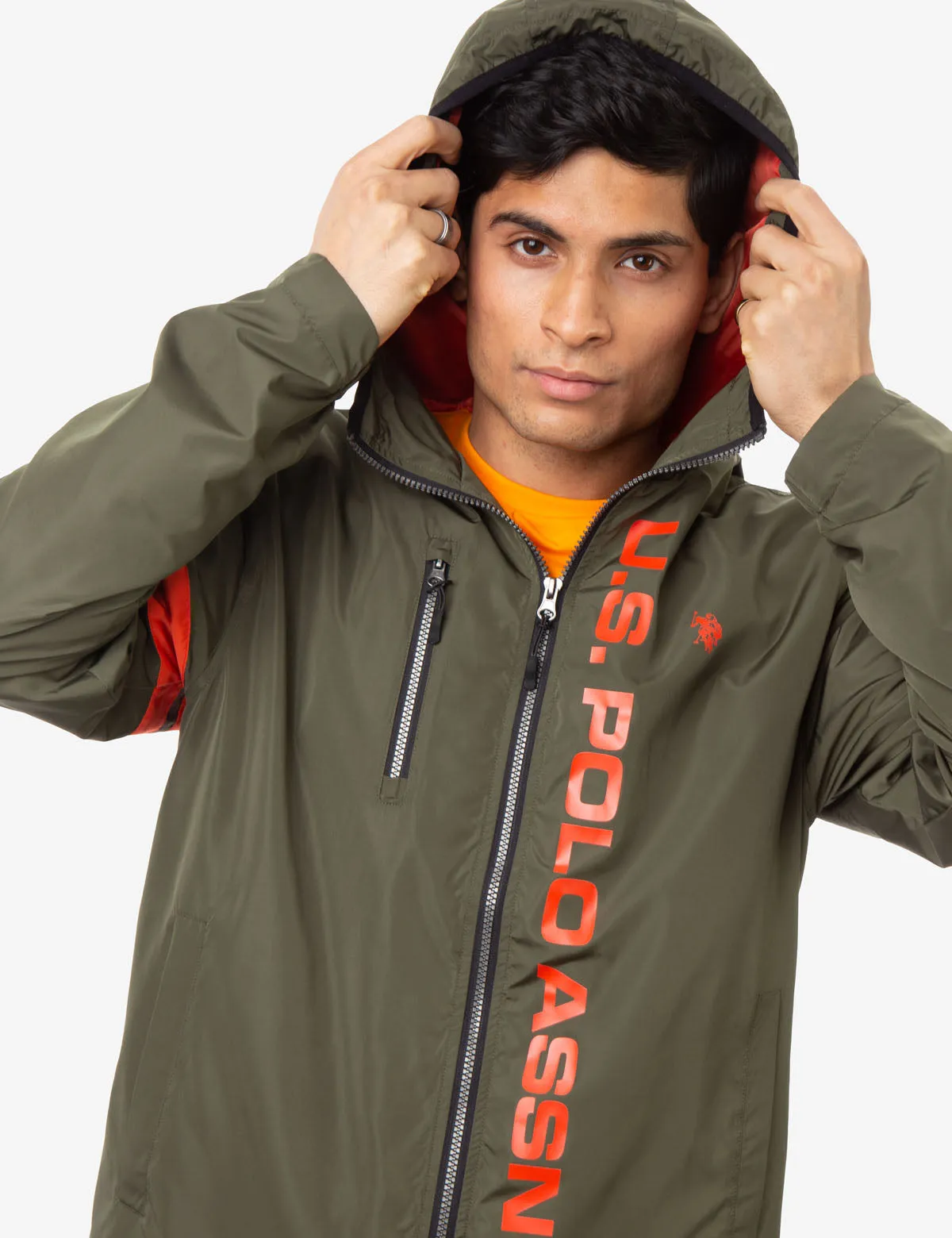 HOODED STRIPE WINDBREAKER