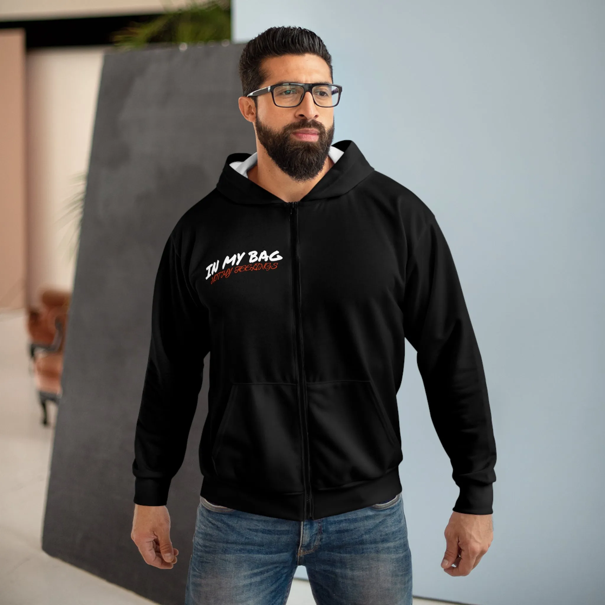 In My Bag Not My Feelings Unisex Zip Hoodie (AOP)