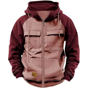 Jacket Mens Mens Hoodie Camo MenS Hoodie Full Zip Up Sweatshirt With Pockets Durable Comfortable Outdoor Jackets Mens Quarter Zip Pink Medium