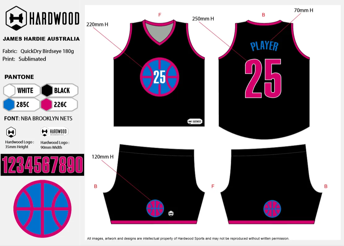 James Hardie Basketball Uniform Set