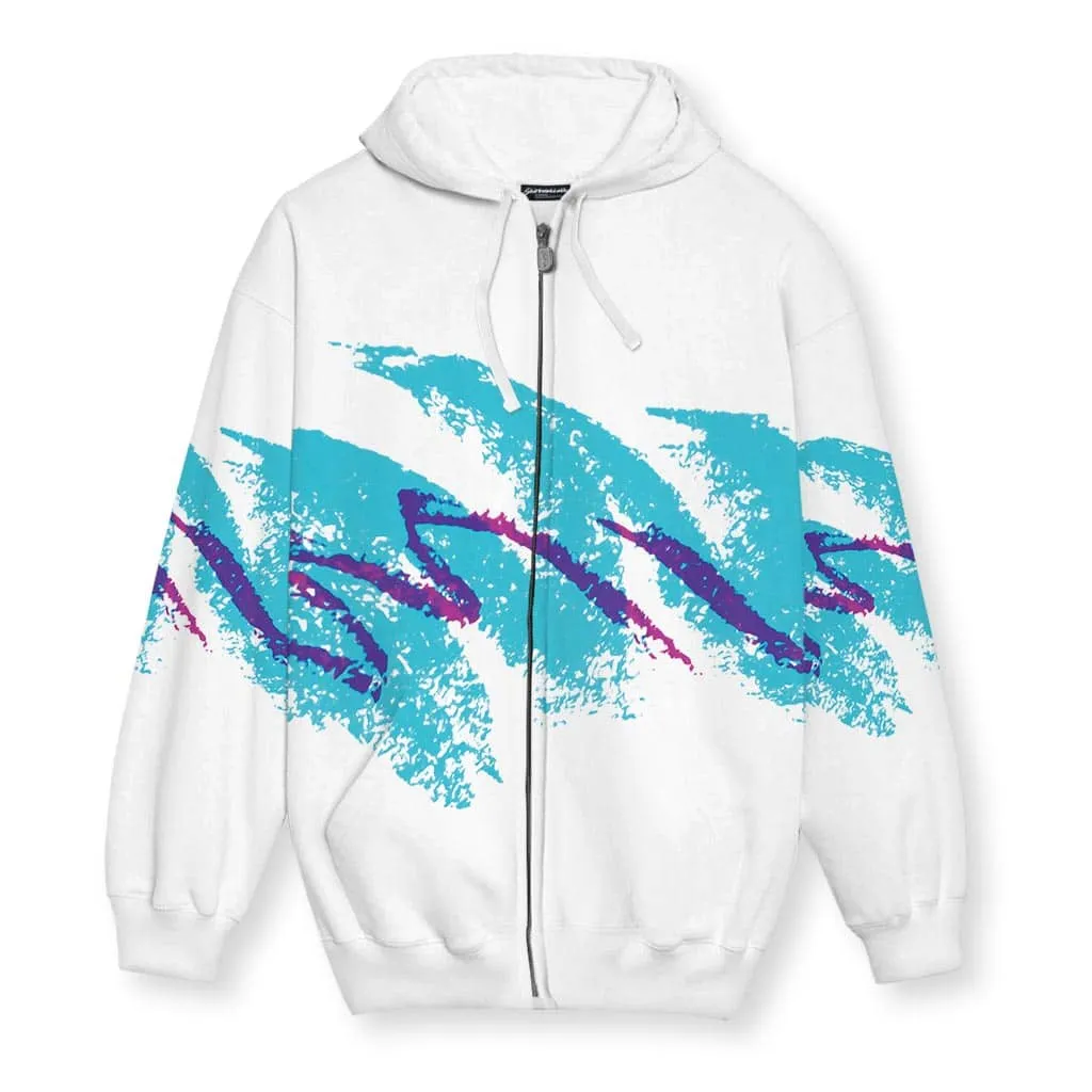 Jazzy 90s Men's Zip-Up Hoodie