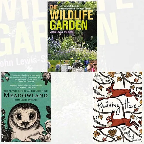 John Lewis-Stempel Collection 3 Books Bundle (The Wildlife Garden, Meadowland, The Running Hare)
