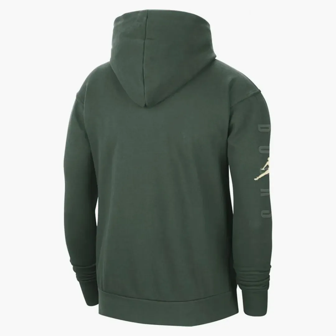 Jordan Nba Milwaukee Bucks Courtside Fleece Pullover Hoodie Dark Green
