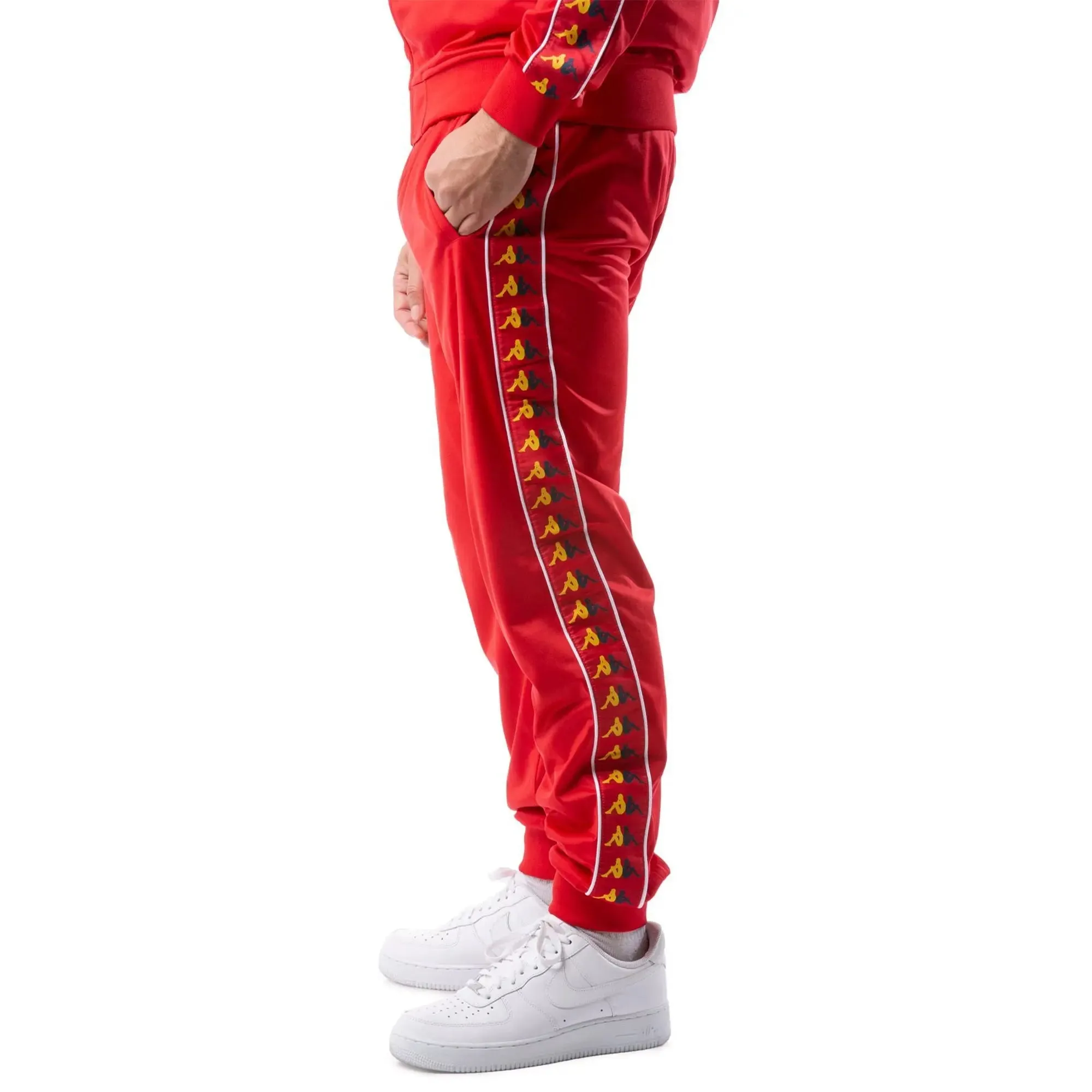 Kappa Men 222 Banda Taggart Track Pants (Red Yellow)