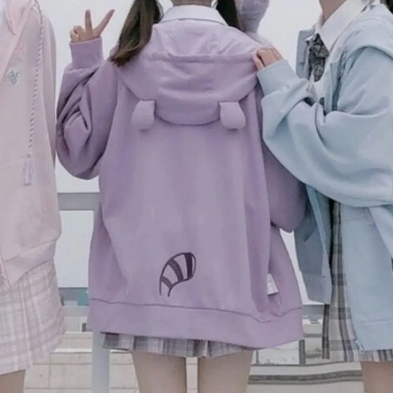 Kawaii Soft Girl Sweet Pink Hoodies