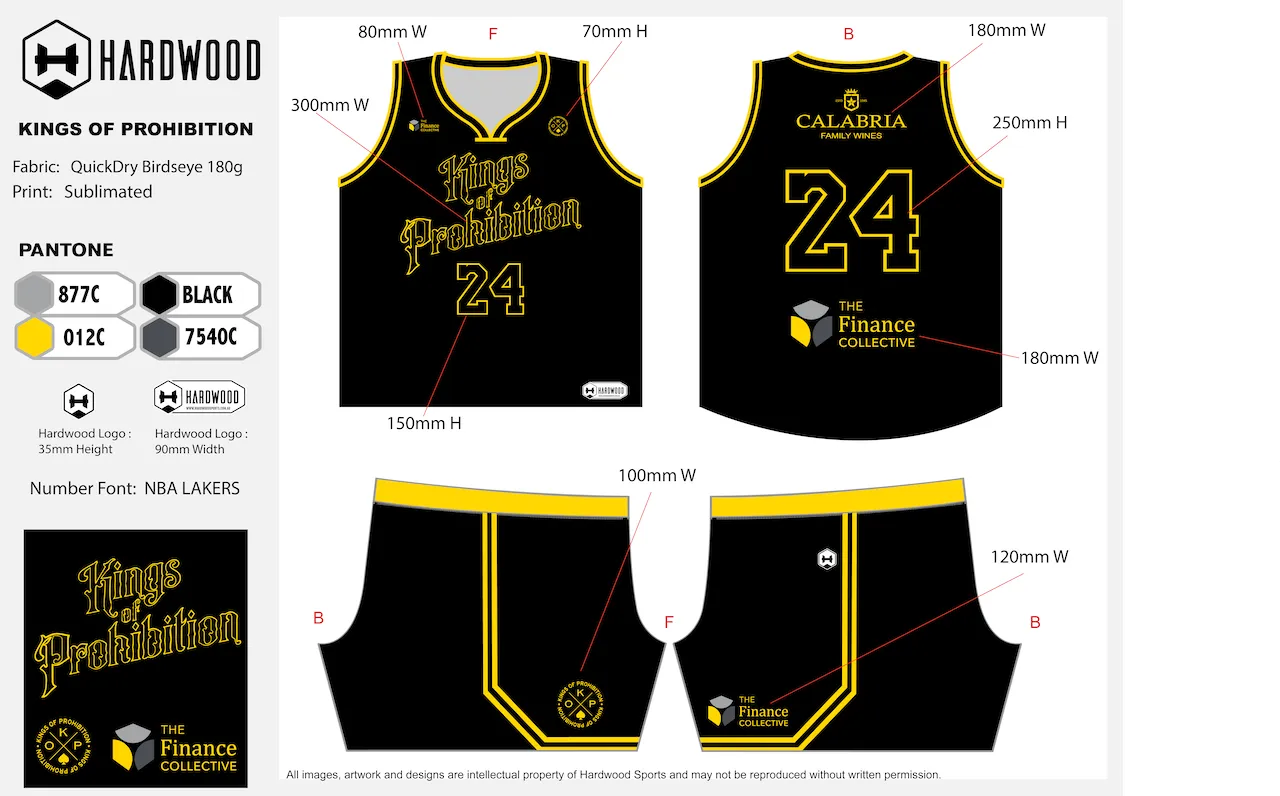 Kings of Prohibition Basketball Uniform Set