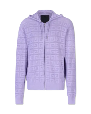 Lasered Monogram Zip Up Hoodie