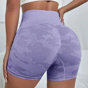 Leopard Print Seamless Yoga Shorts