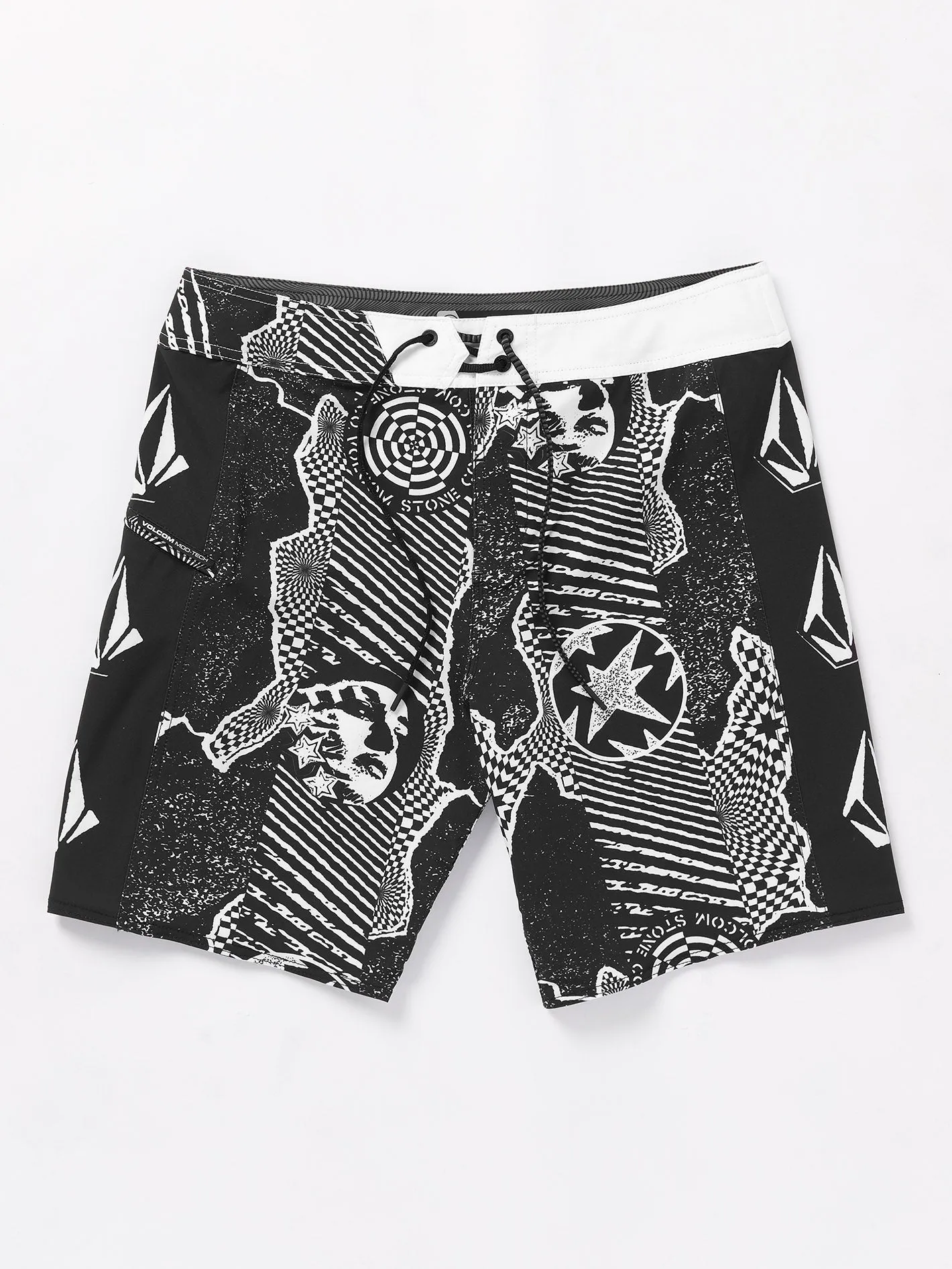 Lido Iconic Mod 19" Boardshort - BLACK WHITE