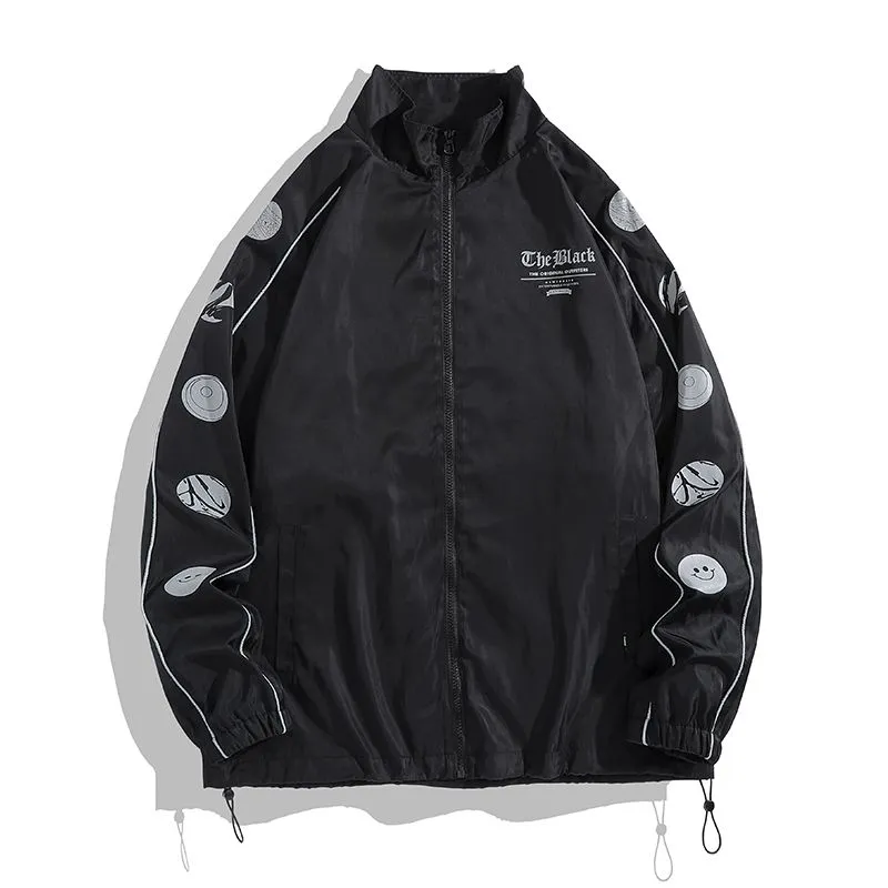 Lightweight and Breathable Track Jacket for Men with Stand-Up Collar