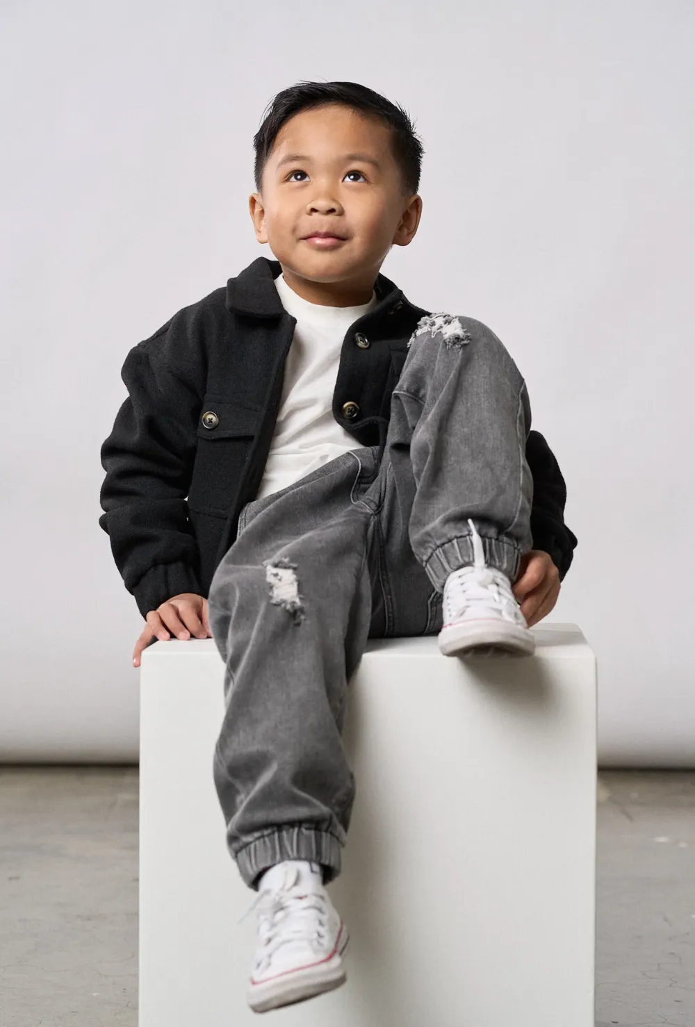 Little Bipsy Distressed Grey Denim