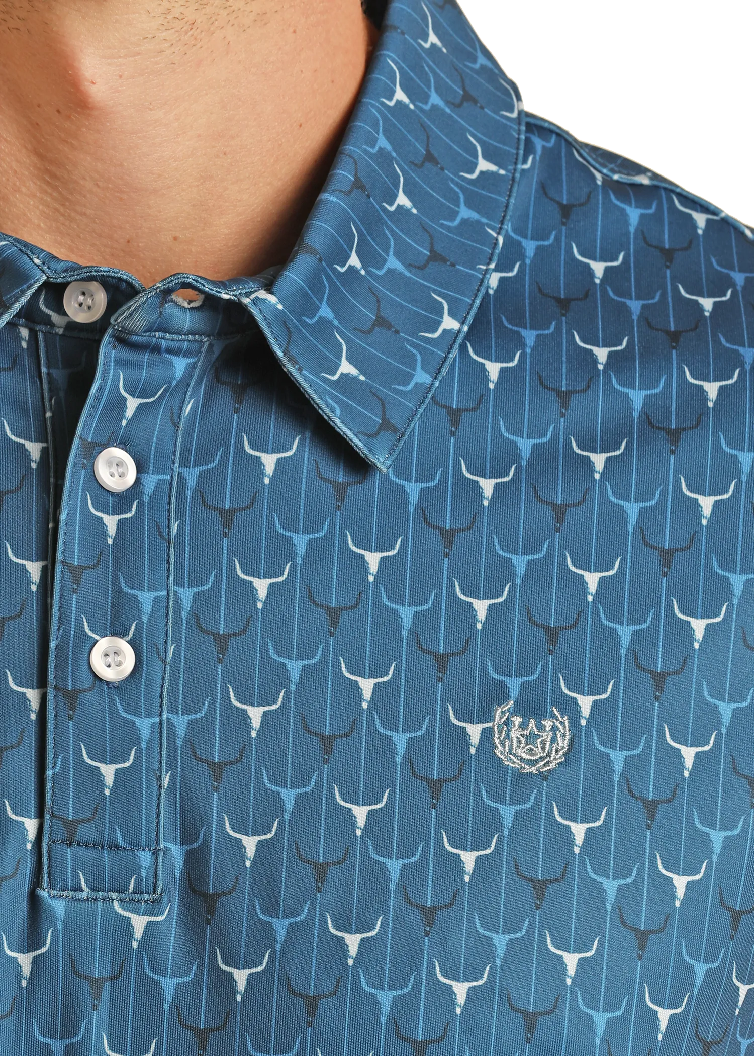 Longhorn Print Performance Polo