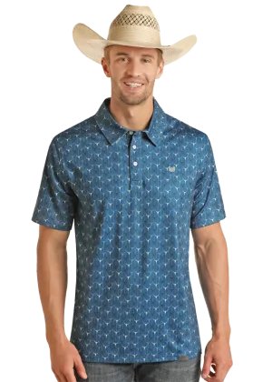 Longhorn Print Performance Polo