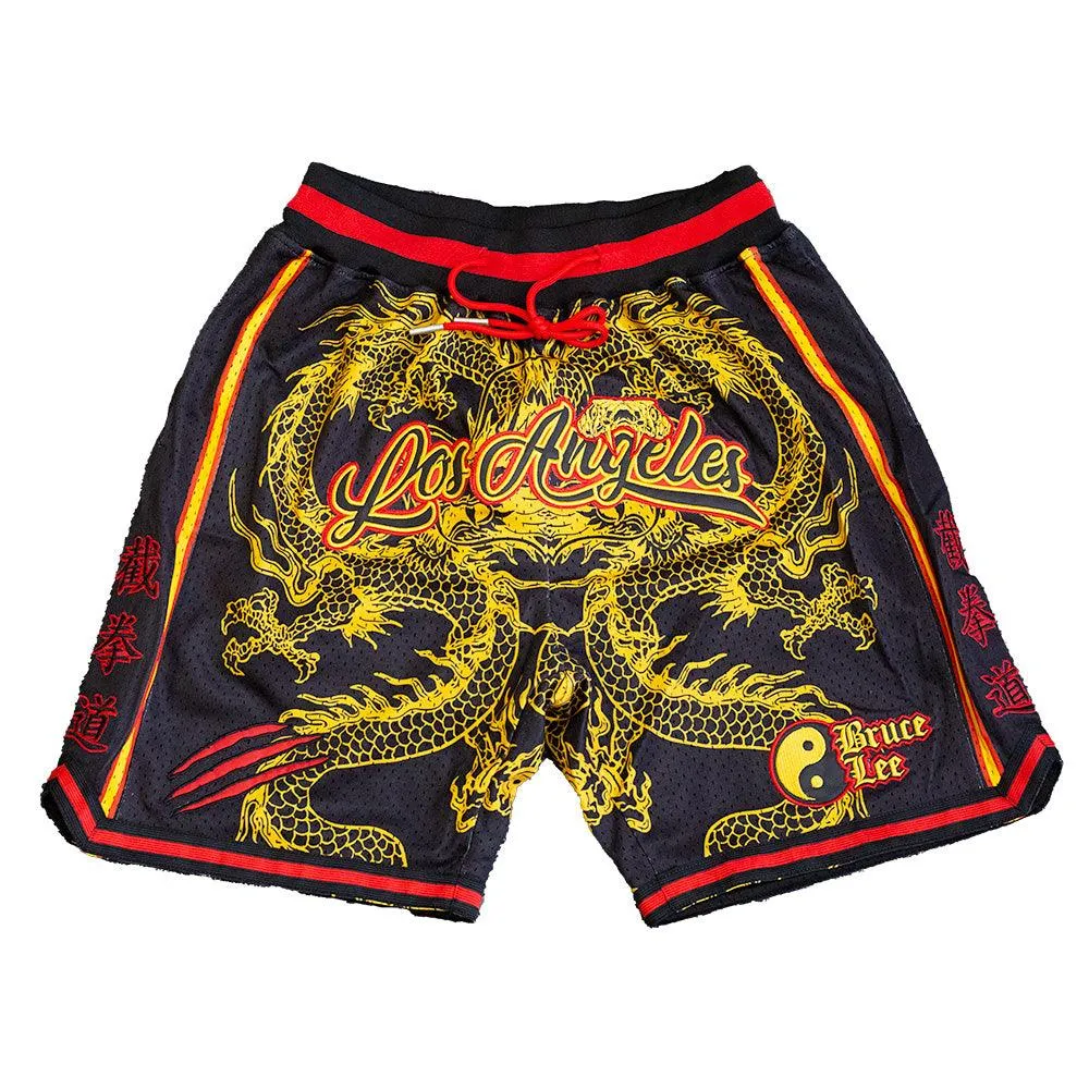 LOS ANGELES MAMBA BRUCE LEE BASKETBALL SHORTS (BLACK)