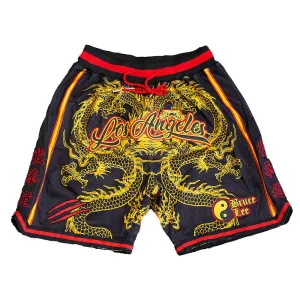 LOS ANGELES MAMBA BRUCE LEE BASKETBALL SHORTS (BLACK)