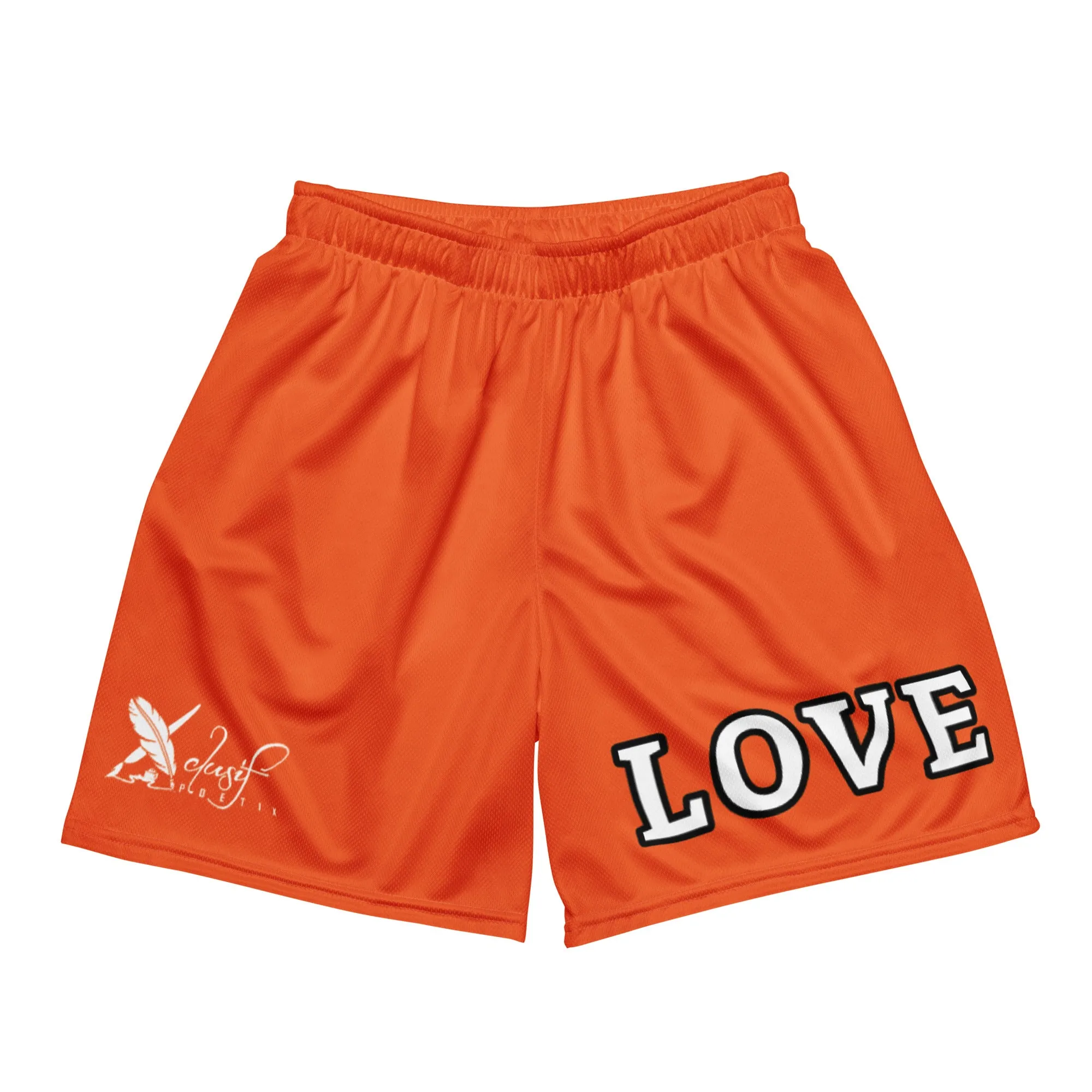 LOVE BY XCLUSIF POETIX ORANGE Unisex mesh shorts