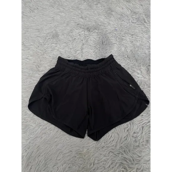 Lululemon Tracker Short V 4&quot; Black Sz 4 Athletic Running Yoga