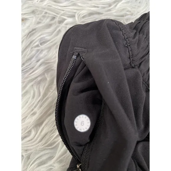 Lululemon Tracker Short V 4&quot; Black Sz 6 Athletic Running Yoga