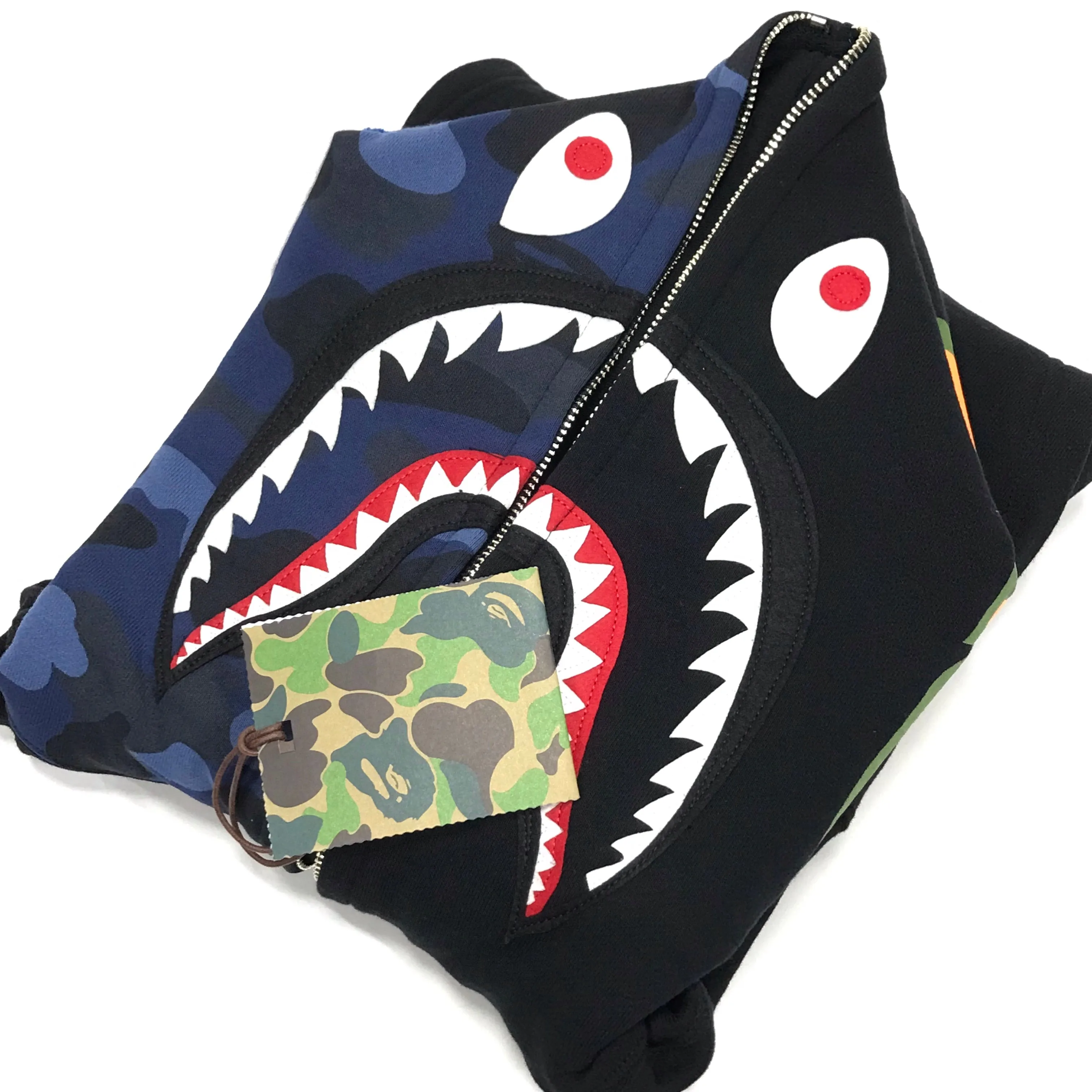 [M] A Bathing Ape Bape NFS WGM Shark Full Zip Hoodie Black