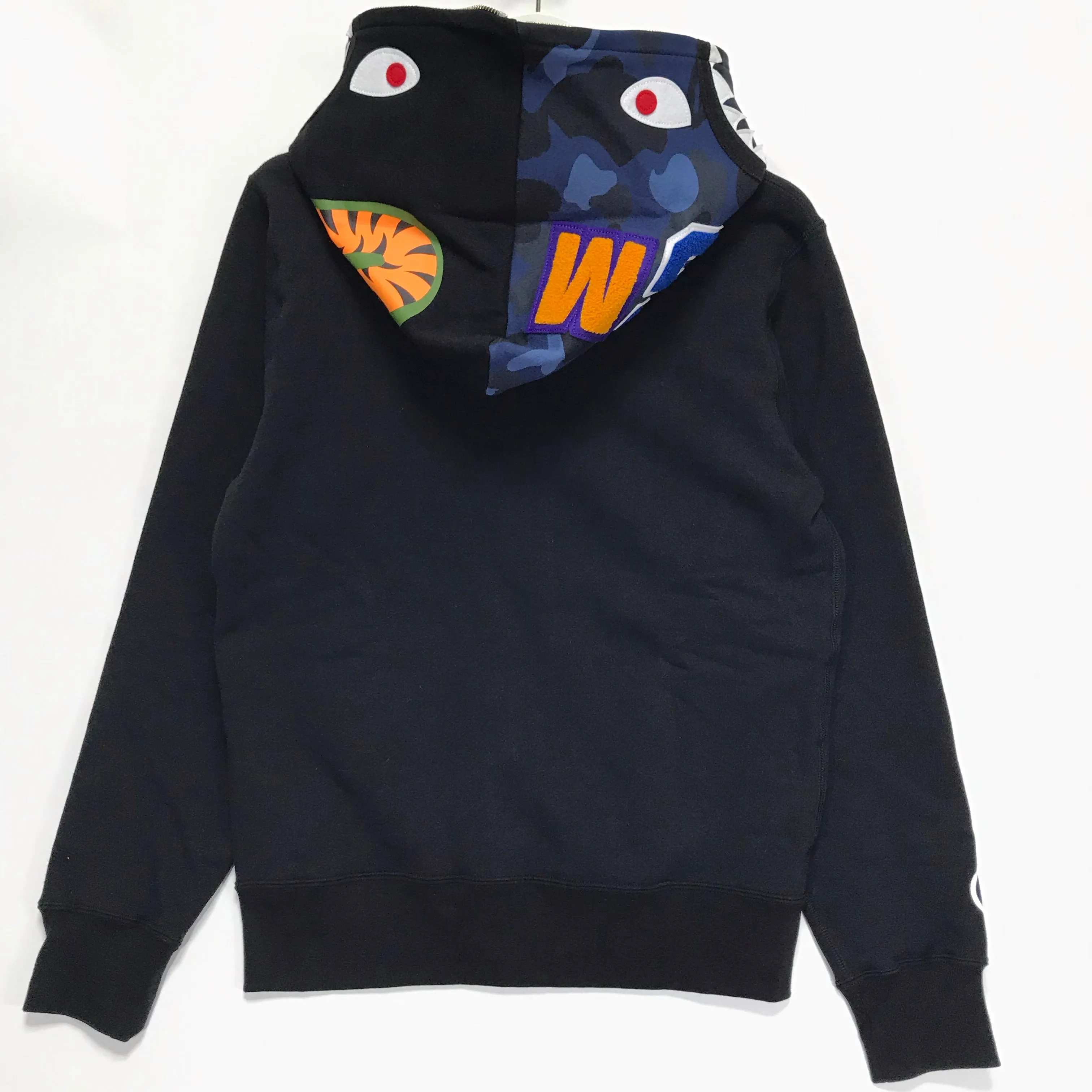 [M] A Bathing Ape Bape NFS WGM Shark Full Zip Hoodie Black