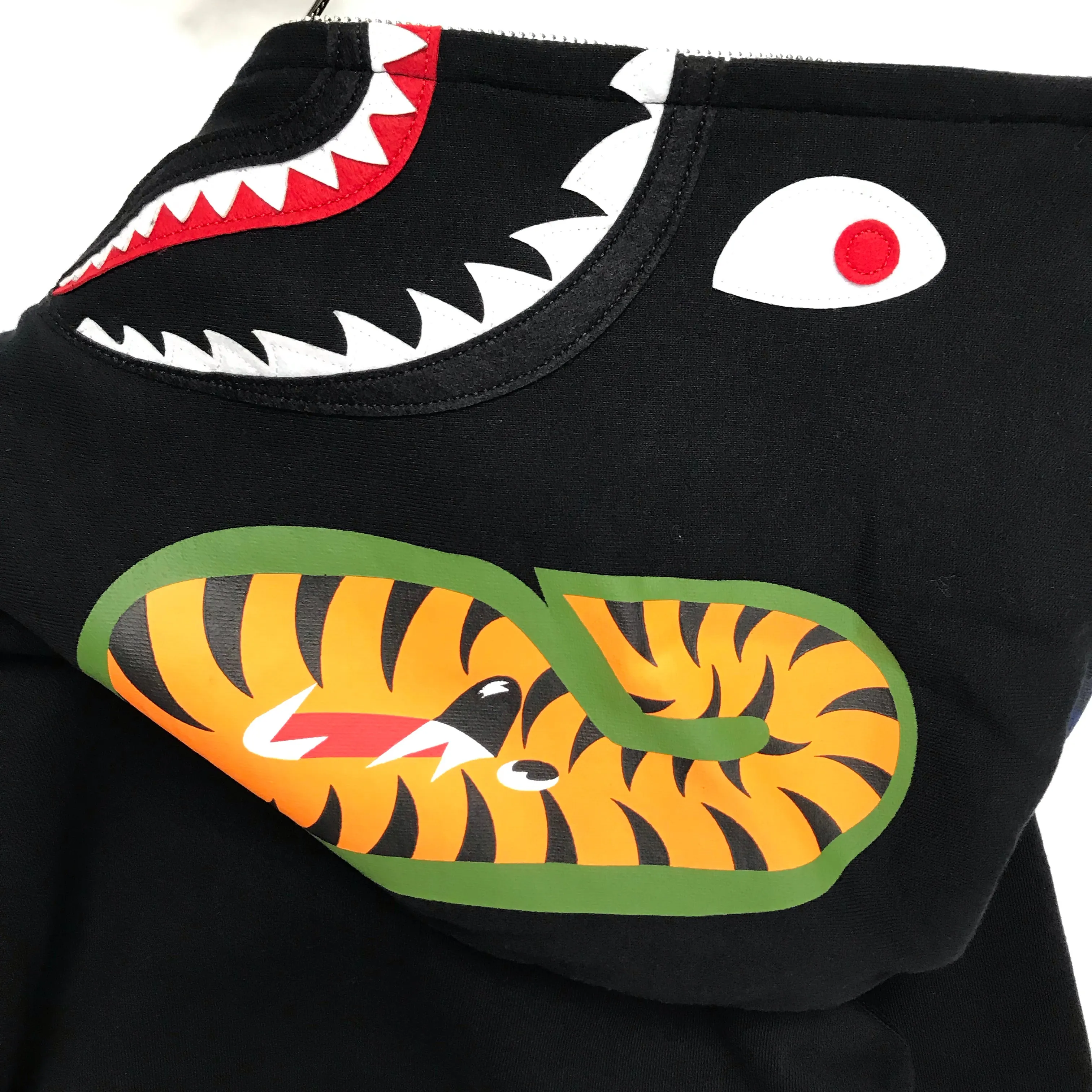 [M] A Bathing Ape Bape NFS WGM Shark Full Zip Hoodie Black
