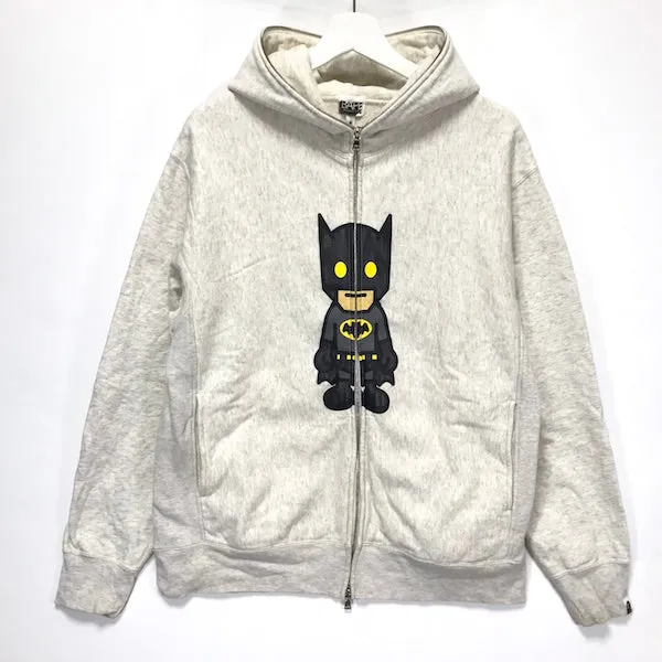 [M] A Bathing Ape Bape x DC Comics Batman Full Zip Hoodie Grey