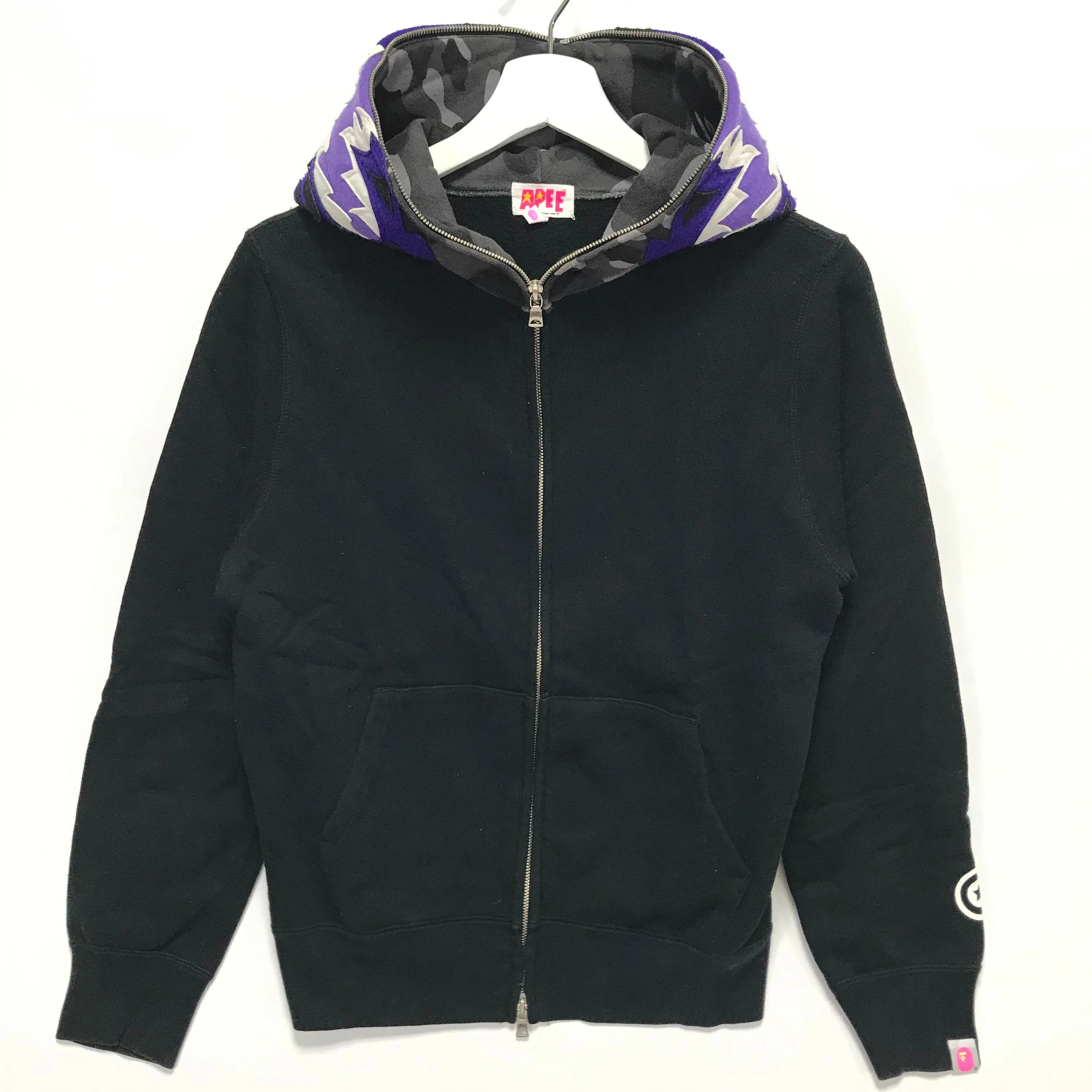 [M] Women's! A Bathing Ape Bape Tiger Full Zip Hoodie Black