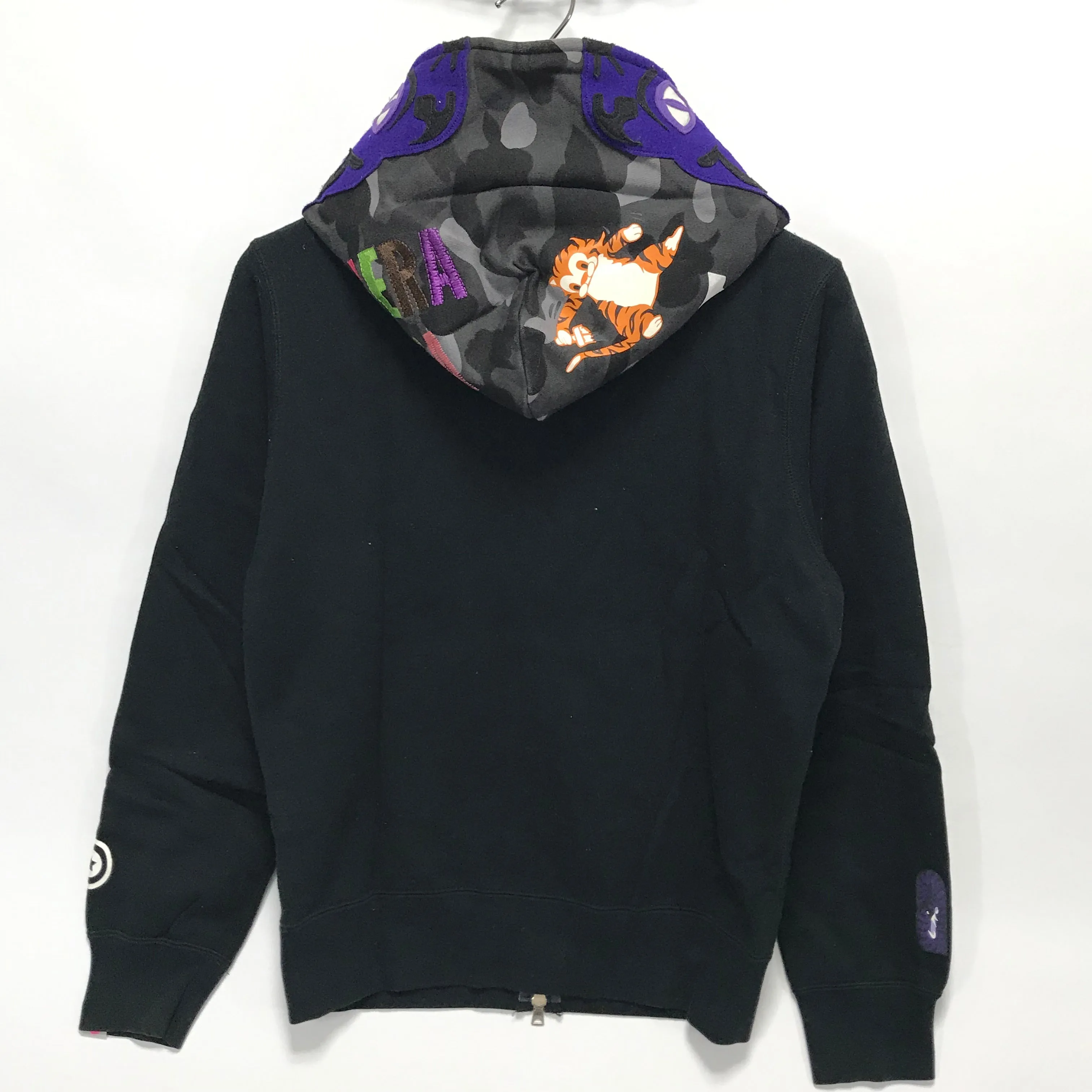 [M] Women's! A Bathing Ape Bape Tiger Full Zip Hoodie Black