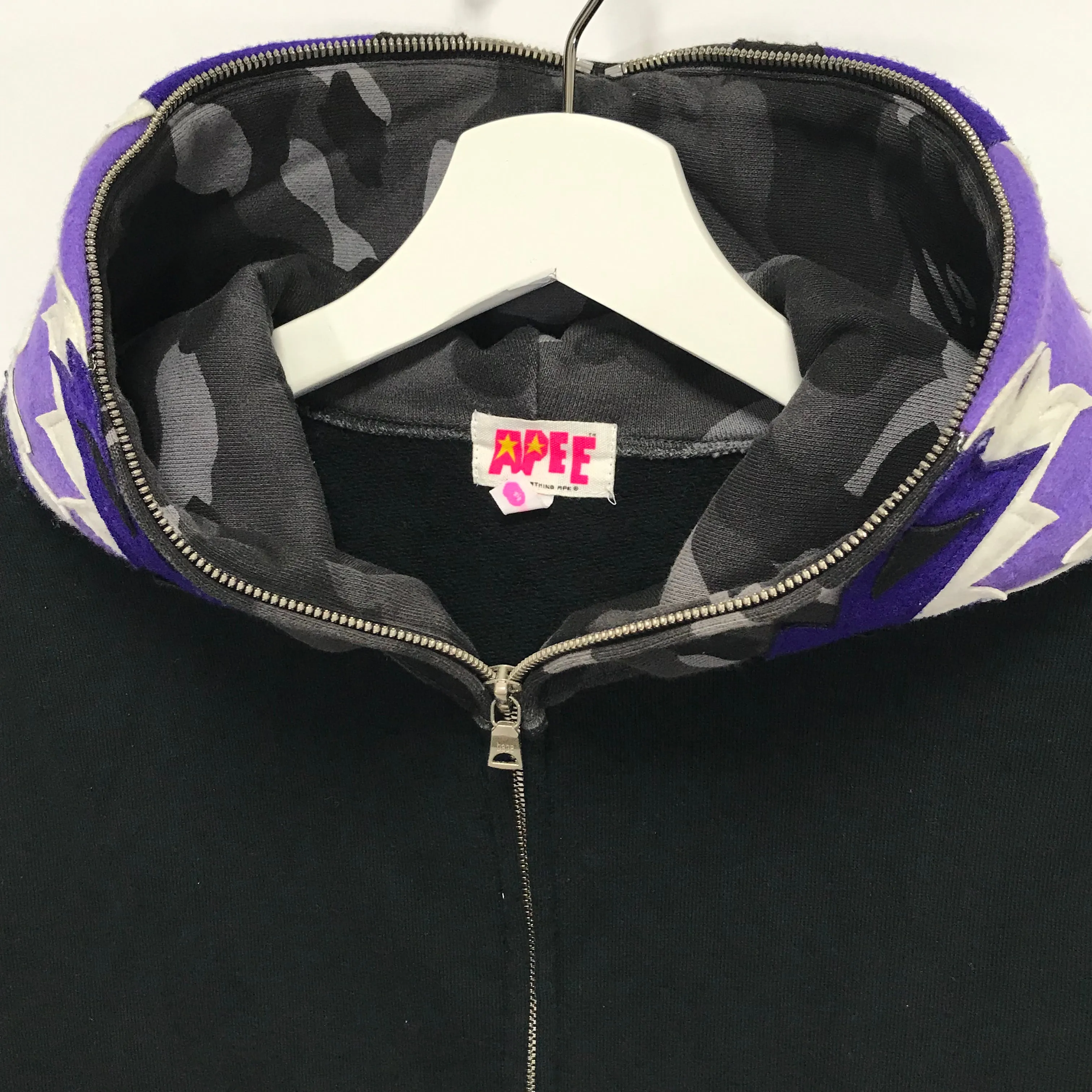 [M] Women's! A Bathing Ape Bape Tiger Full Zip Hoodie Black