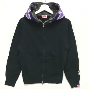 [M] Women's! A Bathing Ape Bape Tiger Full Zip Hoodie Black