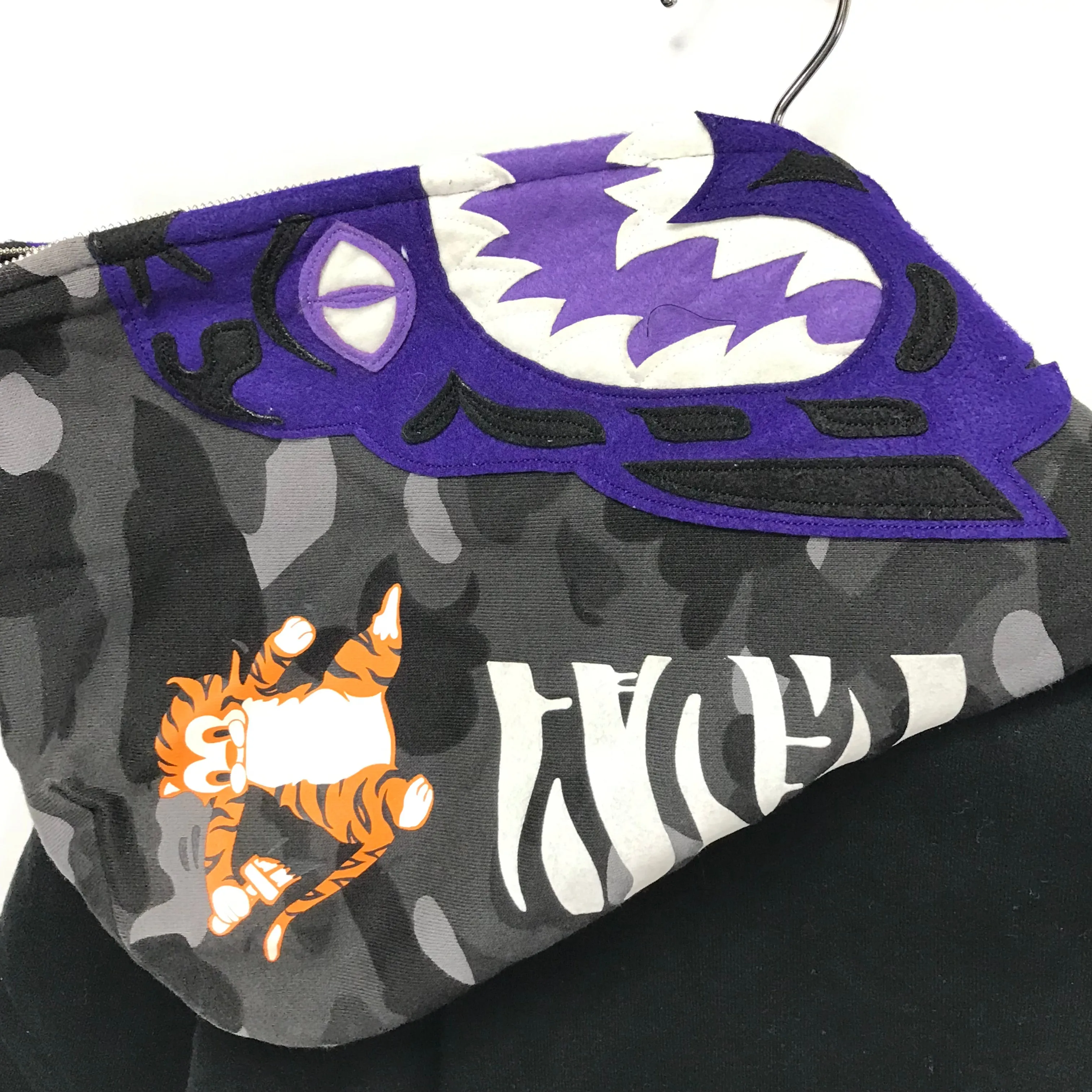 [M] Women's! A Bathing Ape Bape Tiger Full Zip Hoodie Black