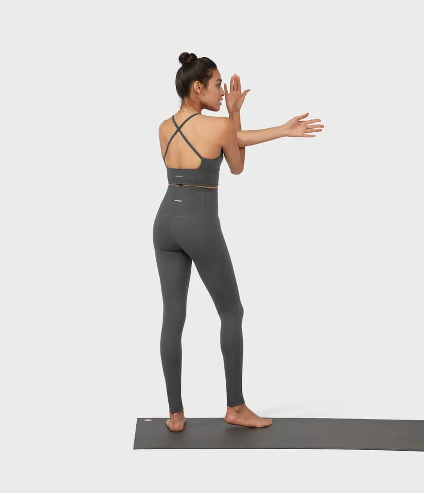 Manduka Apparel - Women's Foundation Legging - High Rise 7/8 W/Media Pocket1 - New Grey