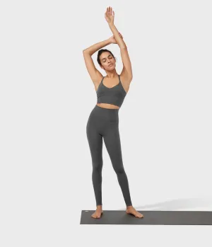Manduka Apparel - Women's Foundation Legging - High Rise 7/8 W/Media Pocket1 - New Grey