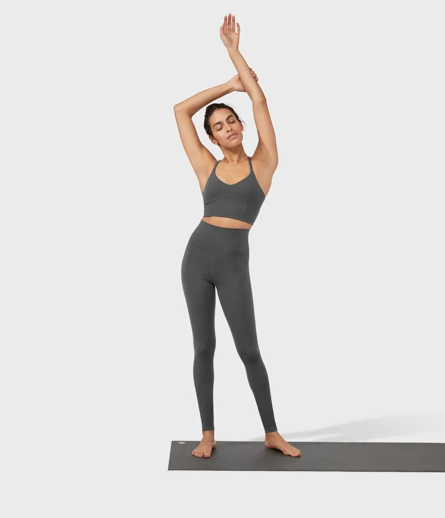 Manduka Apparel - Women's Foundation Legging - High Rise 7/8 W/Media Pocket1 - New Grey