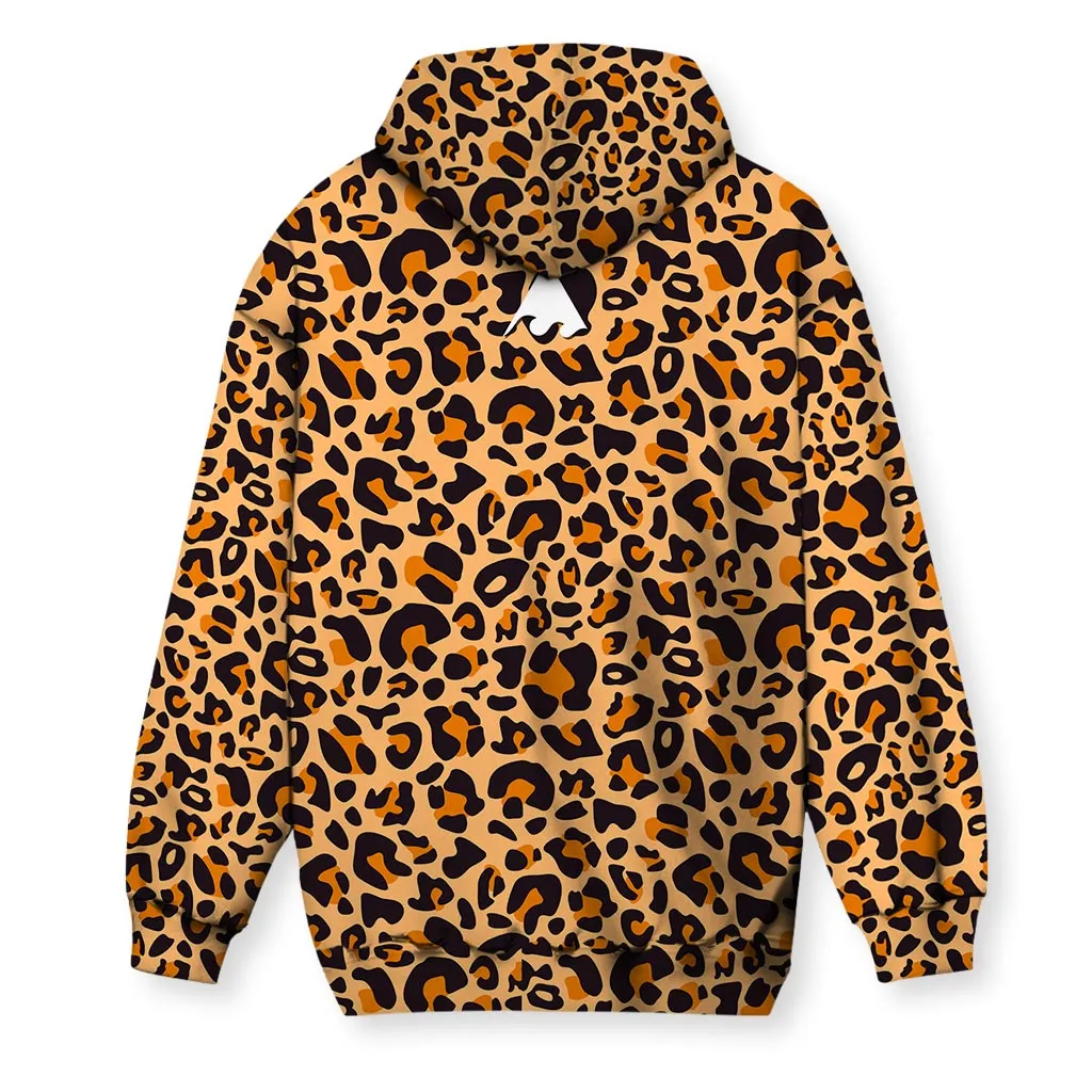 Meaningwave Leopard Men's Zip-Up Hoodie