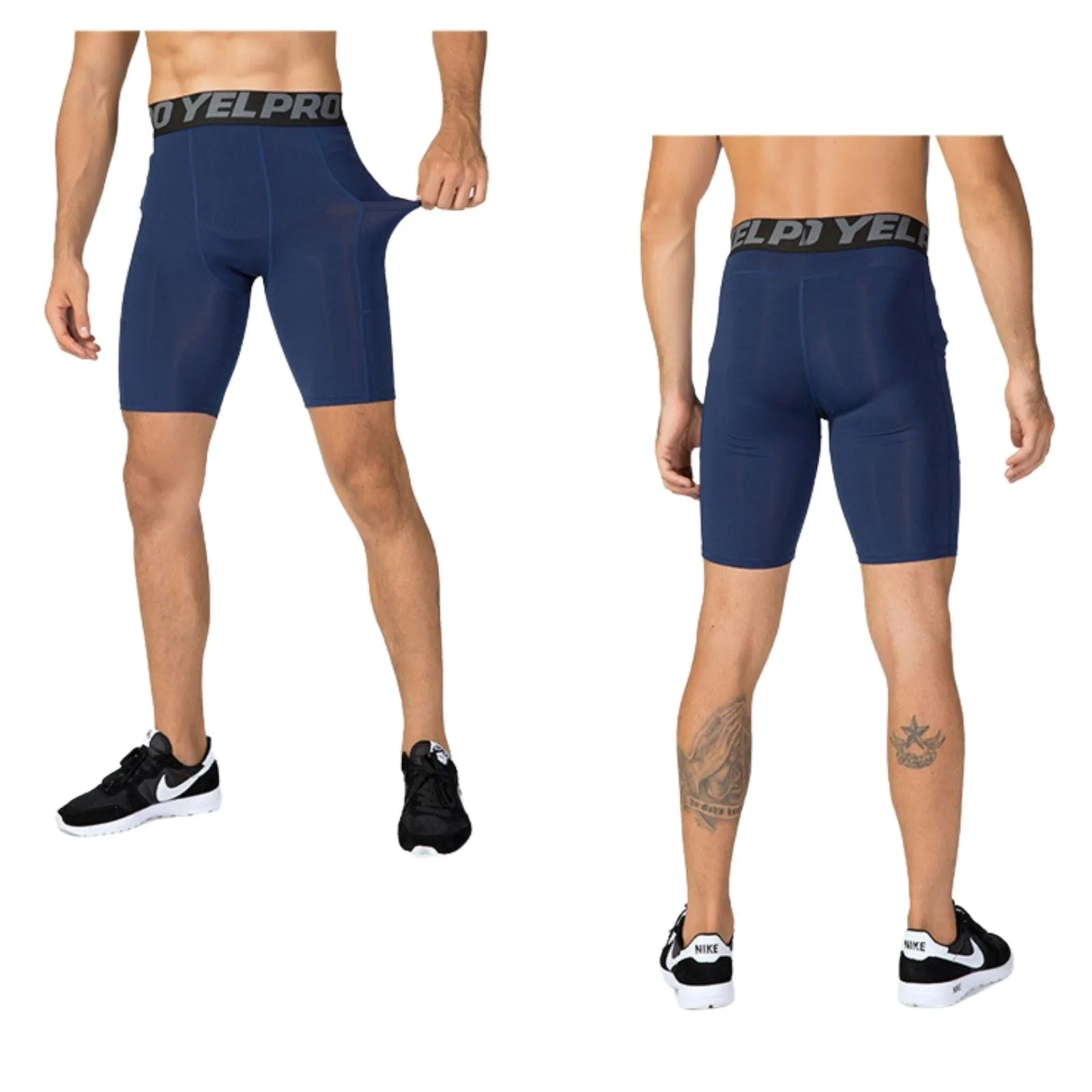 Men Compression Boxer 3 Pack Performance Underwear Briefs
