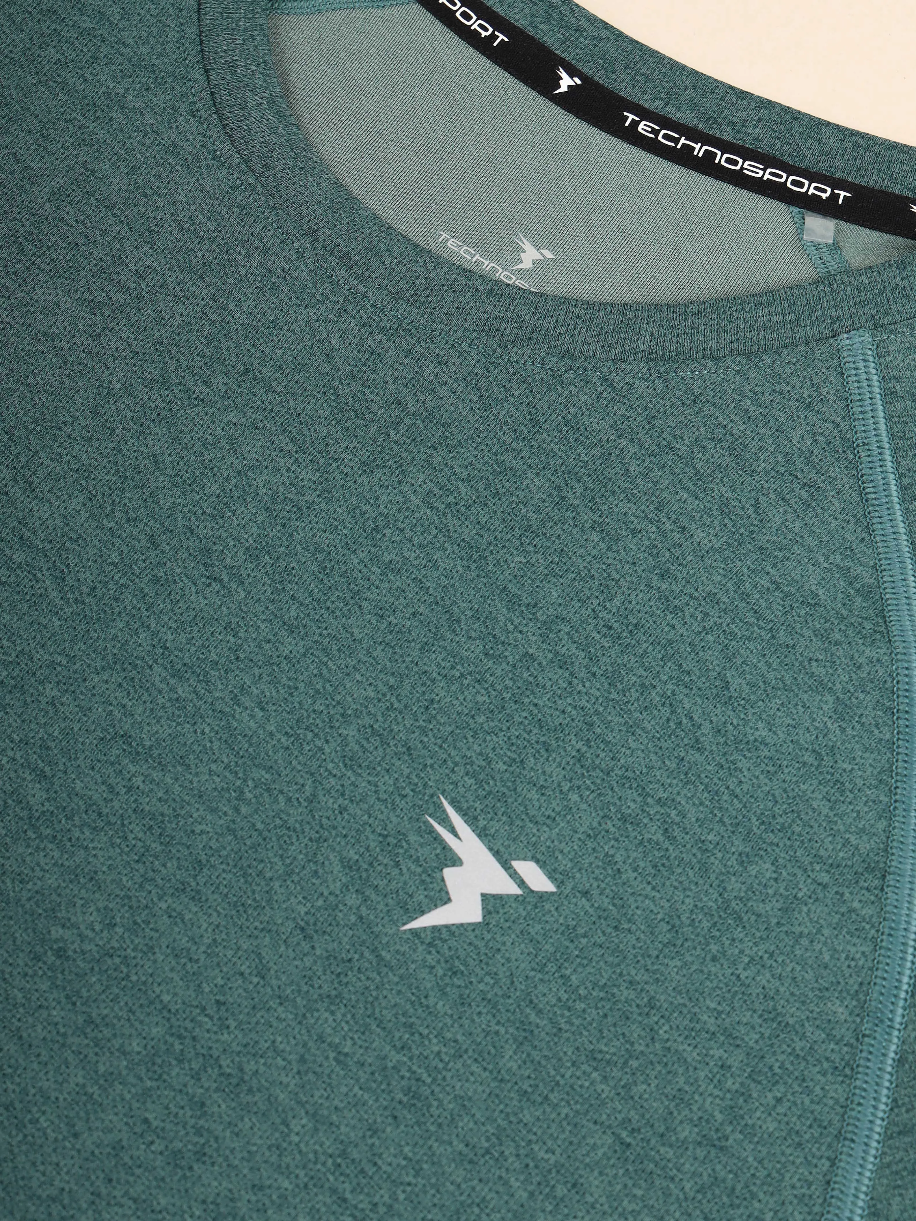 Men Melange Slim Fit Crew Neck T-shirt with MELANGE
