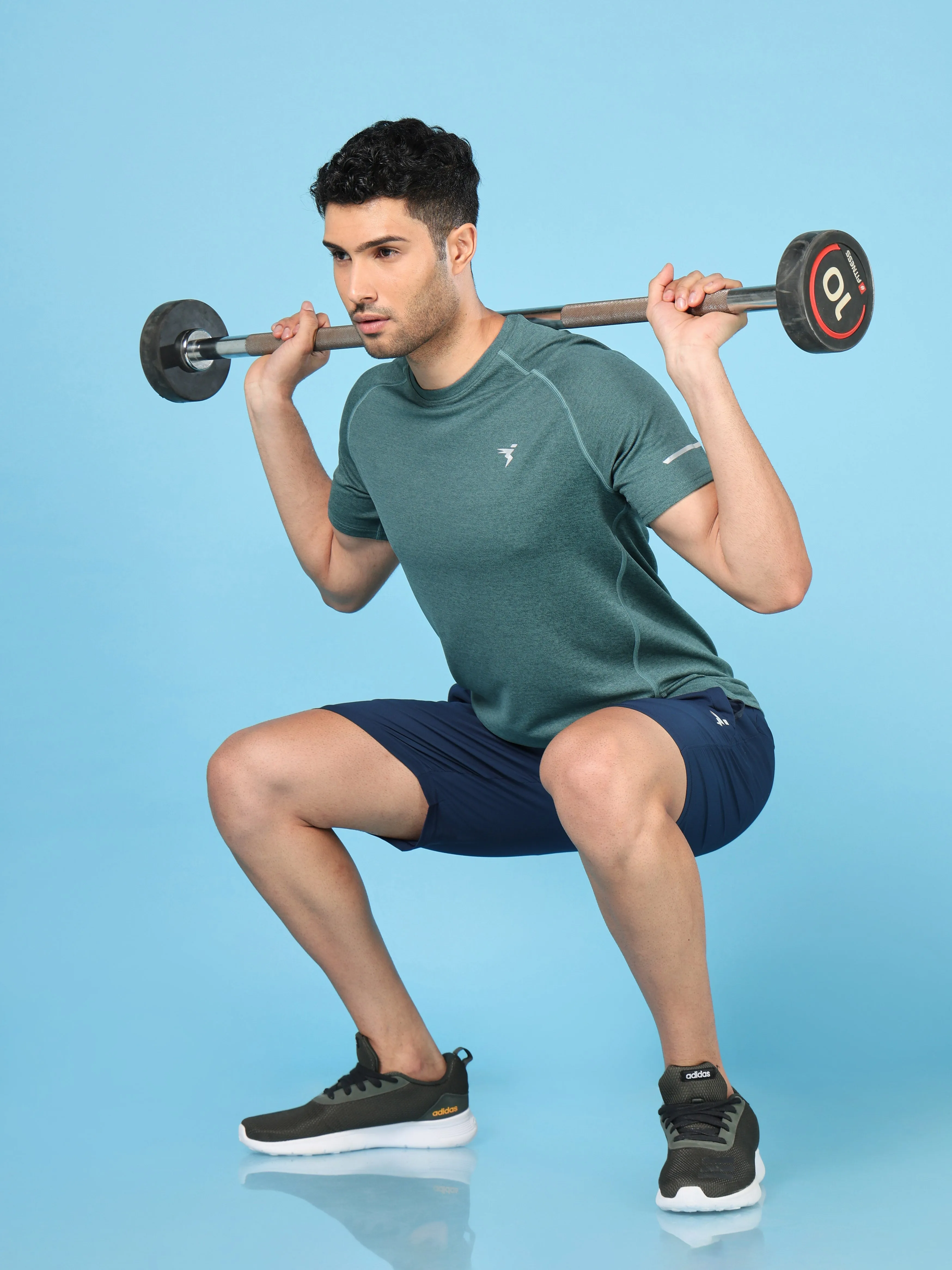 Men Melange Slim Fit Crew Neck T-shirt with MELANGE