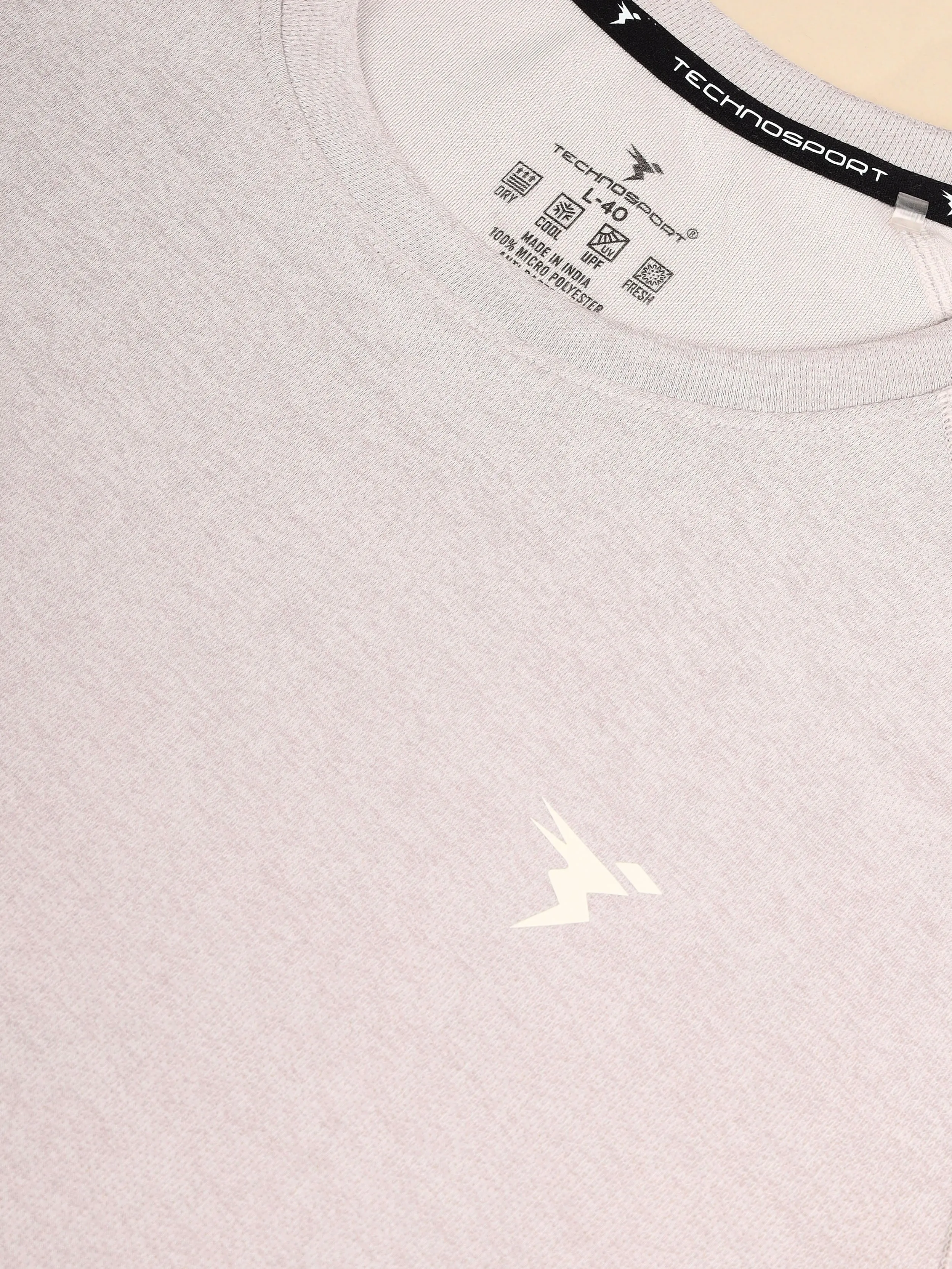 Men Melange Slim Fit Crew Neck T-shirt with MELANGE