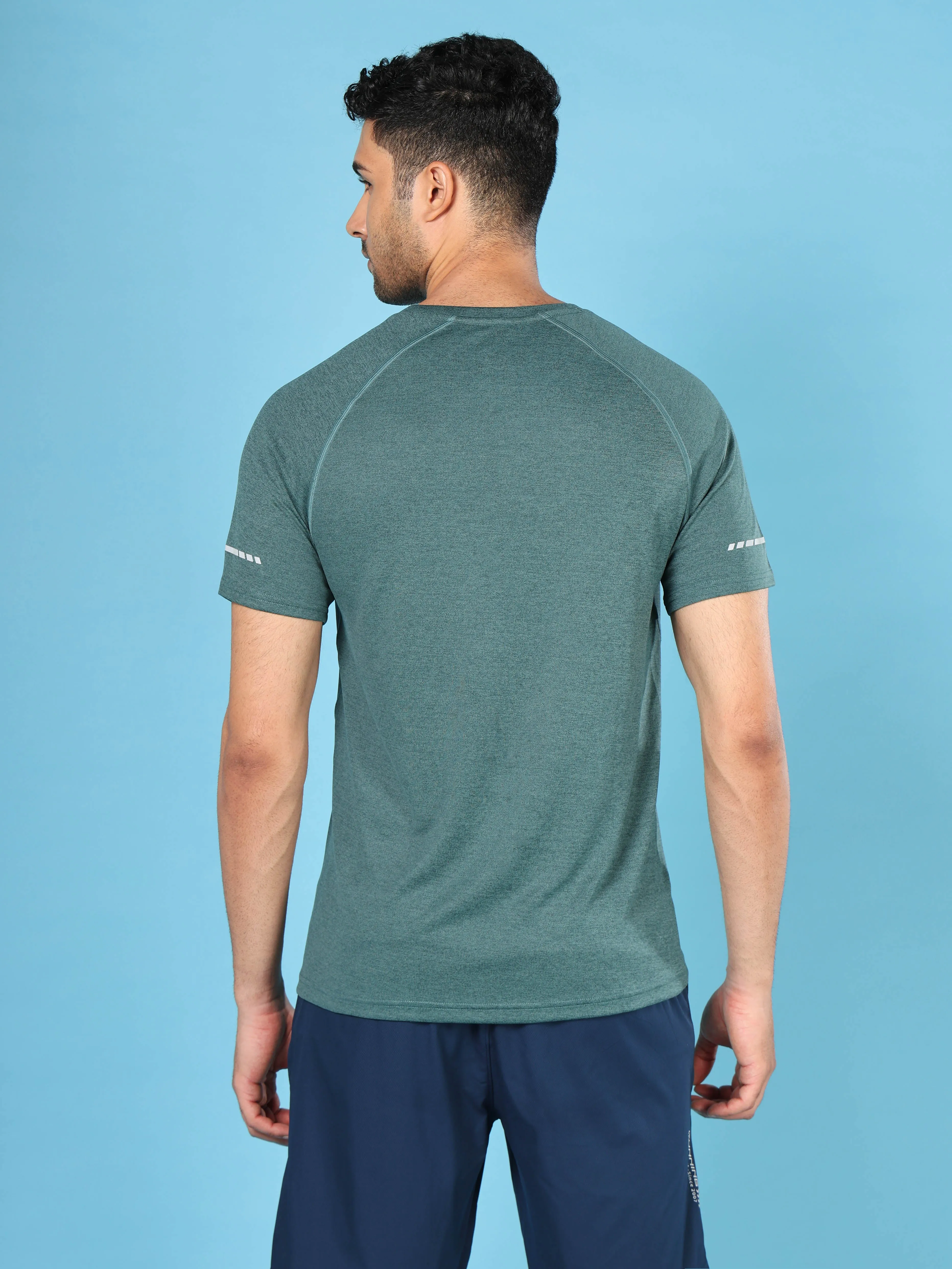 Men Melange Slim Fit Crew Neck T-shirt with MELANGE
