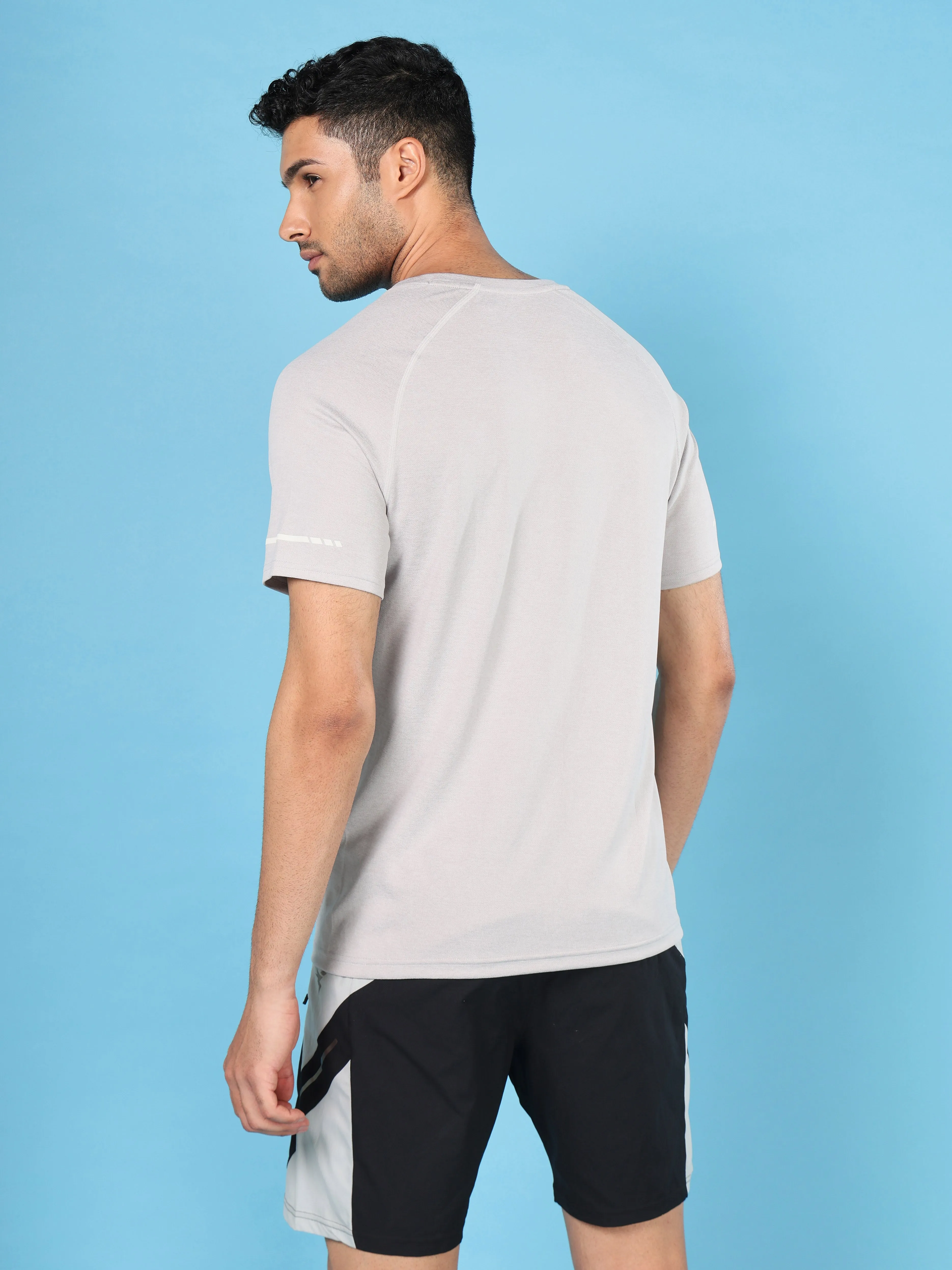 Men Melange Slim Fit Crew Neck T-shirt with MELANGE