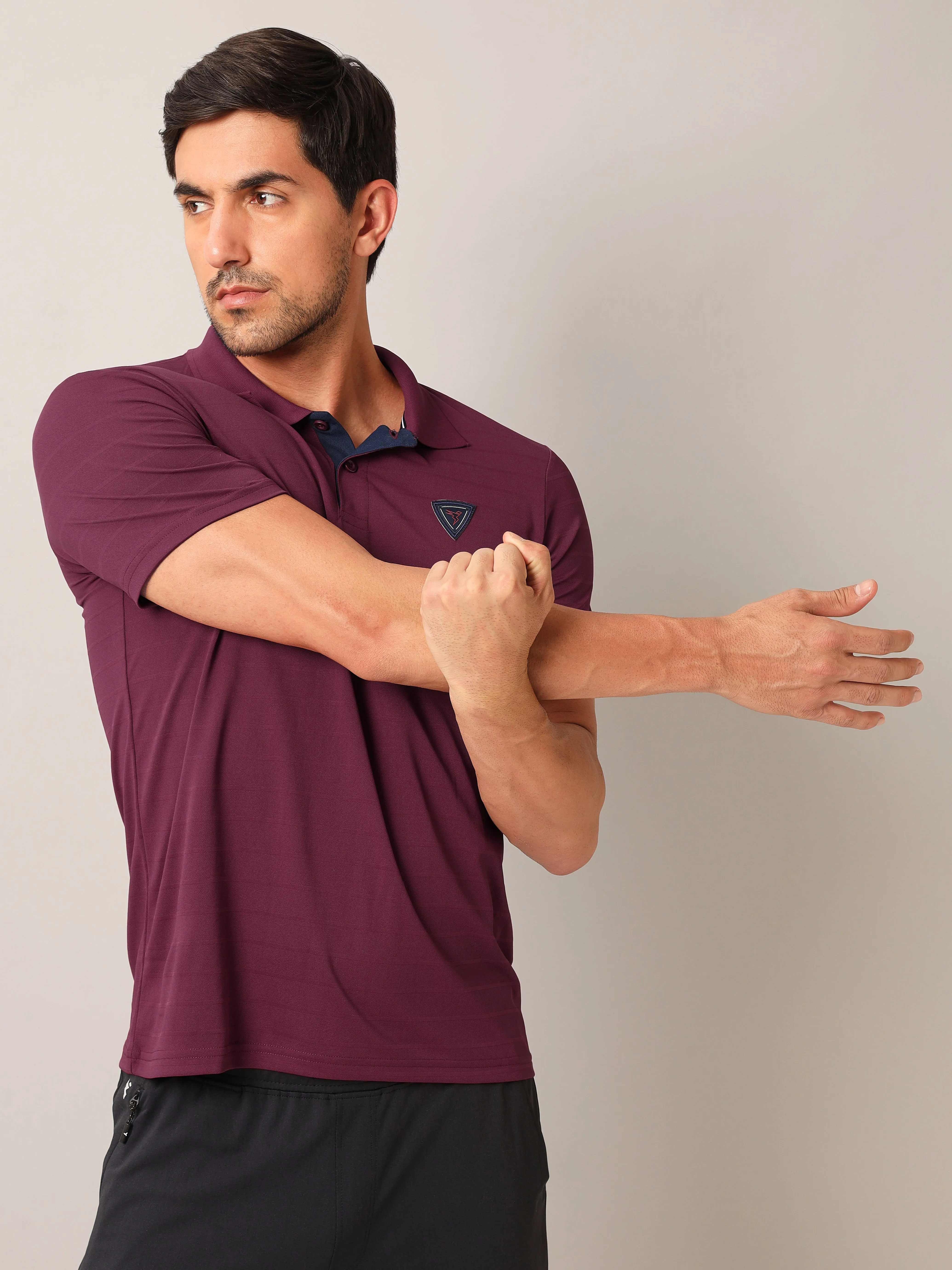 Men Self Design Slim Fit Polo T-shirt with AIRTEX STRIPES (Pack of 2)