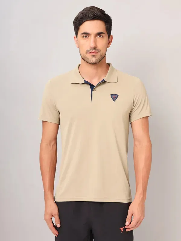 Men Self Design Slim Fit Polo T-shirt with AIRTEX STRIPES