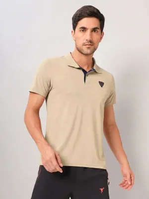 Men Self Design Slim Fit Polo T-shirt with AIRTEX STRIPES