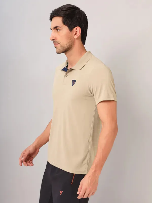 Men Self Design Slim Fit Polo T-shirt with AIRTEX STRIPES