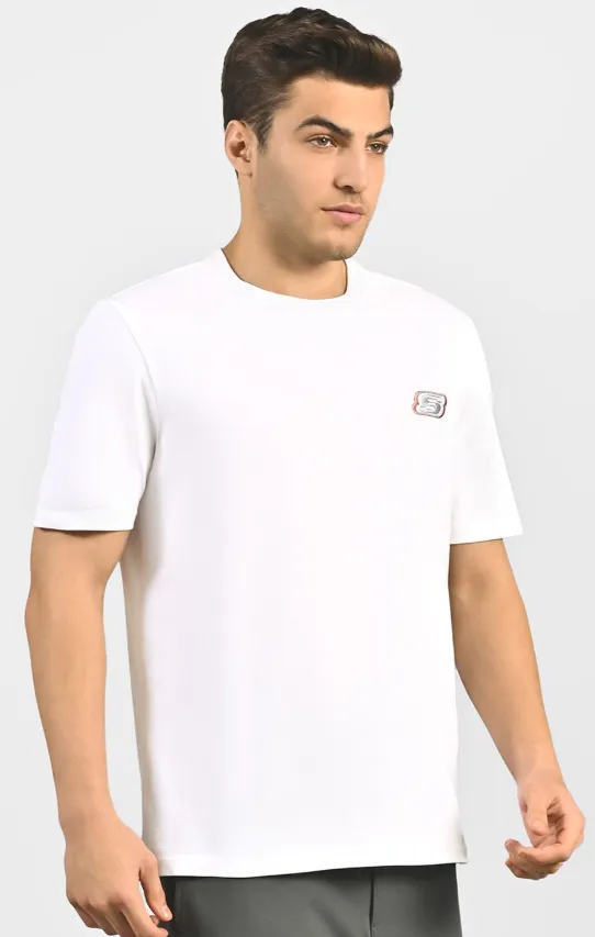 MENS BASIC LOGO  CREW NECK (TS0145ID-WHT)