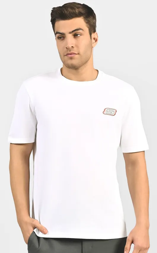 MENS BASIC LOGO  CREW NECK (TS0145ID-WHT)