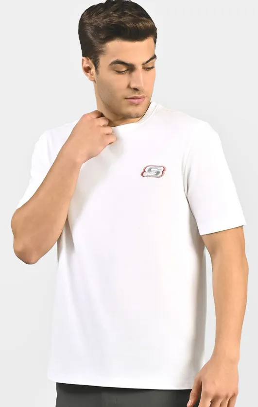 MENS BASIC LOGO  CREW NECK (TS0145ID-WHT)