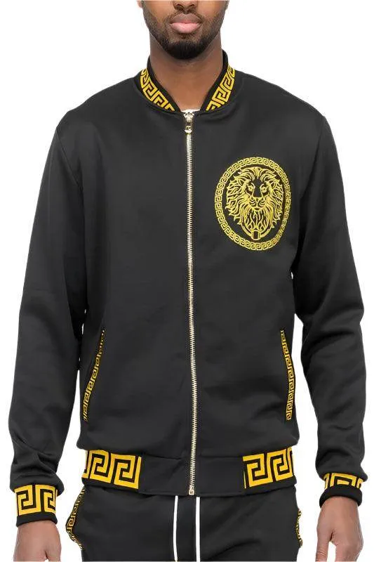 Mens Black and Gold Detail Track Suit Jacket